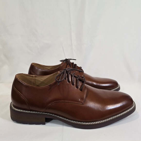 Joseph Abboud Thorton Mens Brown Leather Lace Up Oxford Dress Shoes Size 10D - Picture 6 of 10